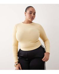 ASOS - Asos Design Curve Ribbed Crew Neck Long Sleeve Top - Lyst