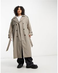 ONLY - Geruite Trenchcoat - Lyst