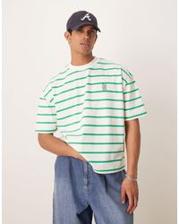 ASOS - – kastiges, gestreiftes oversize-t-shirt - Lyst