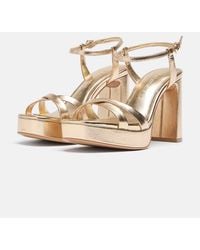 Stradivarius - Block Platform Heeled Sandals - Lyst