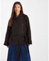 ASOS - Wool Blend Short Trench Coat With Low Belt - Lyst