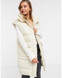 monki amber recycled short padded jacket with hood in blue