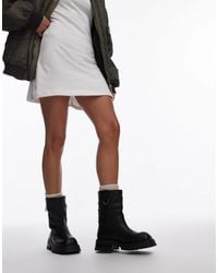 Bronx - – quinn – biker-ankle-boots aus genarbtem leder - Lyst