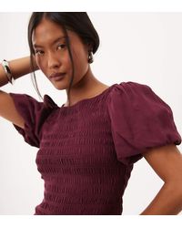 Nobody's Child Petite - Shirred Bodice Puff Sleeve Mini Dress - Lyst