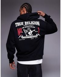 TRUE RELIGION - Zip Through Logo Hoodie With Print - Lyst