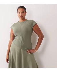 ASOS - Asos Design Curve Hybrid Midi Dress With Asymmetric Drop Waist - Lyst