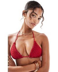 ASOS - Este Charm Crochet Triangle Bikini Top - Lyst