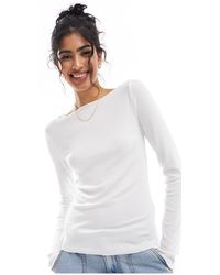 Abercrombie & Fitch - Featherweight Slash Neck Long Sleeve Top - Lyst