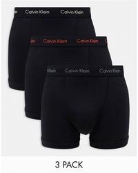 Calvin Klein - Cotton stretch - confezione da 3 paia di boxer aderenti neri con logo colorato - Lyst