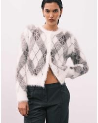 Calvin Klein - Monogram Argyle Fuzzy Jumper - Lyst
