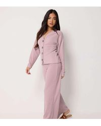 PixieGirl - Petite Textured Wide Leg Trousers - Lyst
