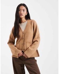 ASOS - Waisted V Neck Cardigan With Pocket Detail - Lyst