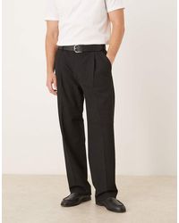 SELECTED - Pantalones Negros De Corte Suelto Con Pinzas De - Lyst