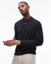 ARKET - Merino Wool Knitted Long Sleeve Polo Shirt - Lyst