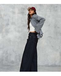 Bershka - Petite Low-rise Wide-leg Jeans - Lyst
