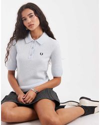 Fred Perry - Gebreid Overhemd Met Textuur - Lyst