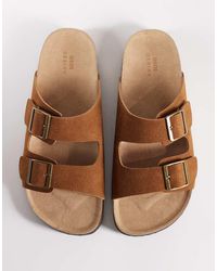 ASOS - Two Strap Sandals With Cork Sole - Lyst