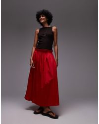 TOPSHOP - Jupe longue en coton effet froissé - Lyst