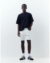 Pull&Bear - Ripped Denim Bermuda Shorts - Lyst