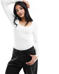 ONLY - 2 Way Long Sleeve Square Neck Top - Lyst