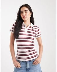 JJXX - Burgundy Stripe Polo - Lyst