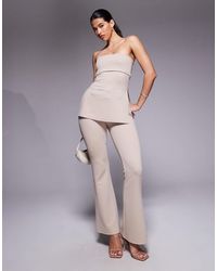 ASOS - Pantalon d'ensemble ajusté puis évasé en jersey - taupe - Lyst