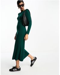 & Other Stories - Flared Ribbed Knitted Midi Dress - Lyst
