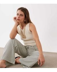 New Look - Stripe Wide Leg Trousers - Lyst