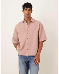 ASOS - Oversized Recht Overhemd Met Wafeltextuur - Lyst