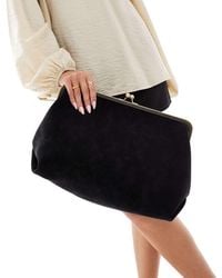 ASOS - Bolso Clutch Extragrande Con Estructura De Tejido Efecto Terciopelo De - Lyst