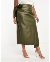 Never Fully Dressed - Pu Wrap Midi Skirt - Lyst