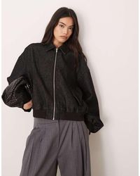 ASOS - Oversized Denim Bomber Jacket - Lyst