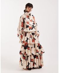 ASOS - Tiered Drop Waist Maxi Skirt - Lyst