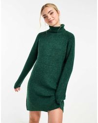 Pieces - Vestido Corto Estilo Jersey Con Cuello Vuelto De - Lyst