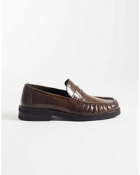 ASOS - Penny Loafers With Ruched Apron - Lyst
