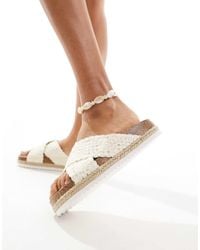 Asos Design Wide Fit - – jessica – e mules-sandalen im espadrilles-design mit überkreuzten riemen - Lyst