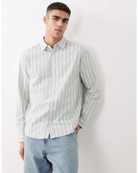 ASOS - Relaxed Linen Look Stripe Shirt - Lyst