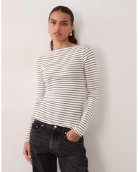 New Look - Boat Neck Long Sleeve Top - Lyst