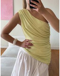 NA-KD - One Shoulder Shiny Top - Lyst