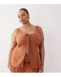 Esmee Curve - Tie Front Beach Top Co-Ord - Lyst