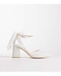 Be Mine Wide Fit - Be Mine Bridal Wide Fit Reema Block Heeled Shoes With Bow Detail - Lyst