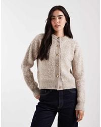 ASOS - Knit Cardigan With Gold Buttons - Lyst