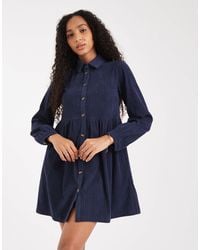 Threadbare - Cord Shirt Mini Dress - Lyst