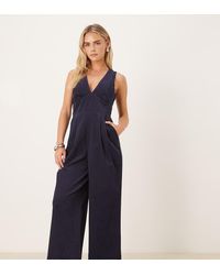 Nobody's Child Petite - Arizona Cord Pure Cotton V Neck Sleeveless Jumpsuit - Lyst