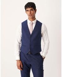 ASOS - Slim Herringbone Suit Waistcoat With Wool - Lyst