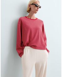 Oysho - Striped Boxy Long-Sleeved Cotton-Blend T-Shirt - Lyst