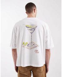 ASOS - Boxy Oversized T-shirt With Martini Graphic - Lyst