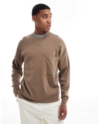 Only & Sons - Gebreide Trui Met Ronde Hals En Verlaagde Schouders - Lyst