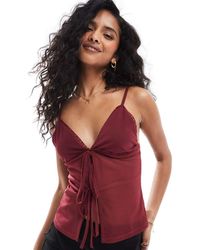 ASOS - Camitop Van Mesh Met Kanten Details - Lyst