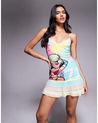 I.AM.GIA - X Fafi Fafinettes Lace Trim Graphic Ruffle Hem Mini Dress - Lyst